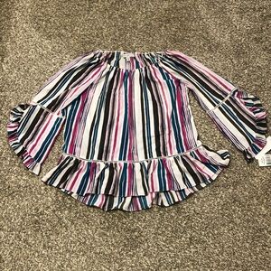 Fever Bell Sleeve Purple & Pink Blouse